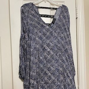 Blue Slit Sleeve Dress